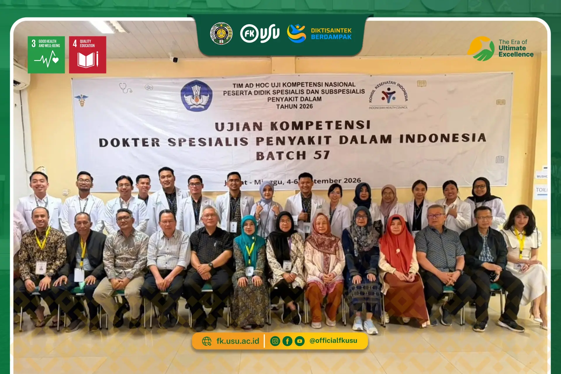 Sambut Internis Baru! Kelulusan Sempurna 100% untuk first taker Penyakit Dalam FK USU